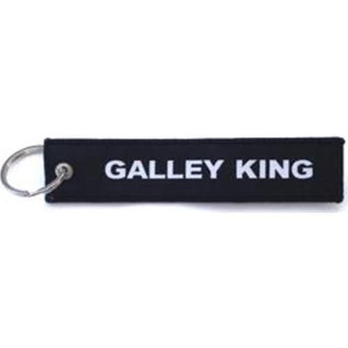 High Quality Galley Embroidery Keychain Made by Twill with Double Logo and Metal Ring 12x2.5cm Custom and MOQ50pcs free shipping