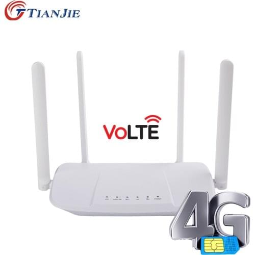 TIANJIE 4G Wifi Hotspot 300Mbps RJ45 RJ11 VoLTE WAN LAN IMEI Modify Broadband LTE VPN NAT Modem Wireless Sim Card Router