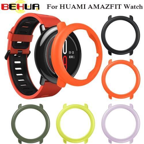 Protective Case For HUAMI AMAZFIT Smart Watch Fashion Slim Frame Colorful PC Case Cover Protect Shell Silicone 2017 hot sale