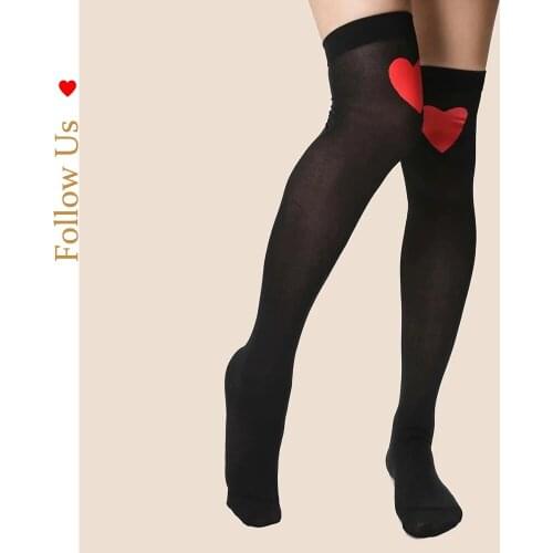 Halloween party holiday stockings fashion color matching heart-shaped over-the-knee socks