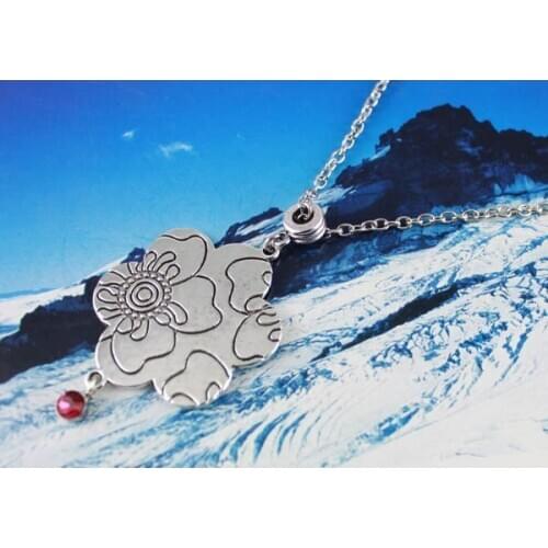 15PCS Tibetan Silver Color Flower Chain Necklace #20079