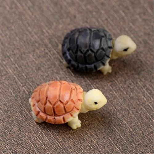 2Pcs Mini Turtles Fairy Garden Miniature DIY Micro Landscape Ornament Decor Toy