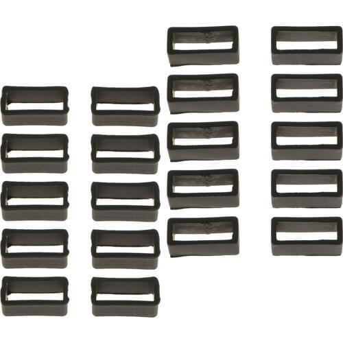20pcs Black Silicone Watch Strap Retaining Hoop Loop Buckle Holder 18/20mm