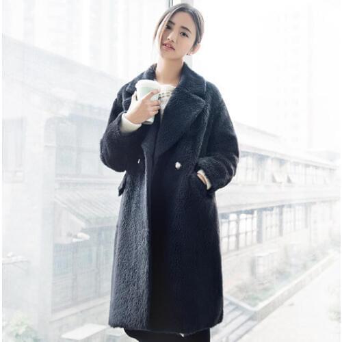2020 winter and autumn fashion brand 80% wool double breasted woolen jacket female long thicker warm woolen coat wq266 wholesale