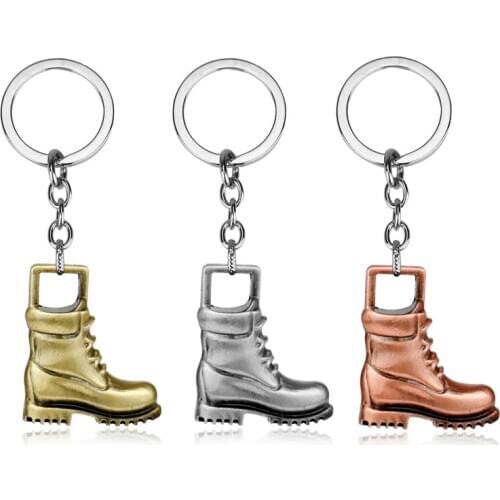 3 Colors Cool Military Boots Pandent Keychain Charm Purse Bag Key Chain Cowboy Shoe Keyring Men Car Key Holder Gifts