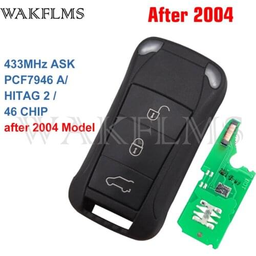 3 Buttons Flip Remote Car Key Fob 433MHz PCF7946A For Porsche Cayenne 2004 2005 2006 2007 2008 2009 2010 2011