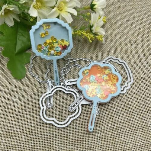 5pcs Hand fan photo Shaker Metal Cutting Dies Stencils For DIY Scrapbooking Decorative Embossing Handcraft Die Cutting Template