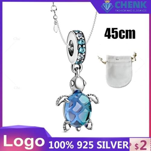 798939c01 590412 Esta Tortuga Reluciente Tiene Un DiseñO CorazóN En Su Panza Regalo De Verano Collar Con Dije Azul