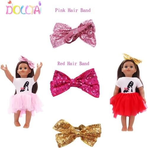 Doll Accessories Girl Sequin Hairpin Headwear for 18inch 43 cm Baby New Reborn Dolls Toys For Our Generation Dolls 1/3 Bdj/sd