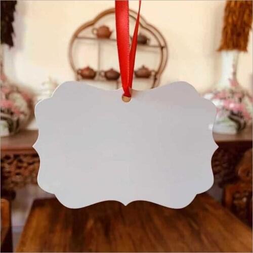 Free Shipping 50pcs/lot Sublimation Blank Christmas Decorations Metal Ornaments For Dye Sublimation Printing DIY Craft