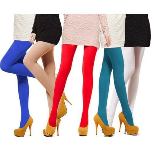 BS17 4Pcs/Lot New Panty Spring Classic Tight Opaque Tights Candy Color Hose Female Pantimedias Seamless High Elastic Pantyhose