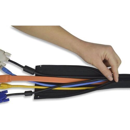 Crust Pro 1PC DIY Neoprene Cable Management Sleeve Zipper Wrap Wire Hider Cover Organizer Cable Winder