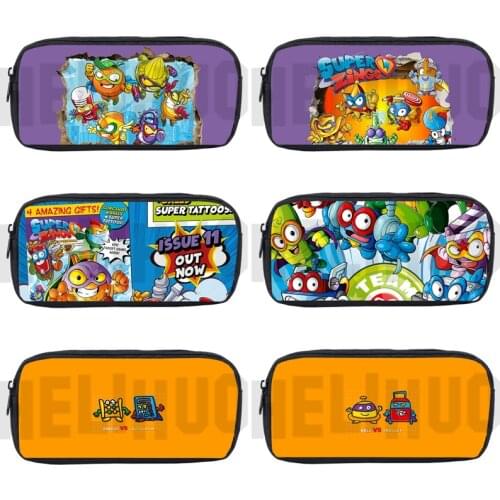 New Students Super Zings Pencil Case Boys Girls Superzings Pen Bag Teens Stationery Bag Kids Cartoon Pencil Holder Surprise Gift