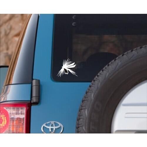Black/Sliver Fly Fishing Decal Rearview Mirror Art Pattern Decor Waterproof Removable Hot Modern Decals S753