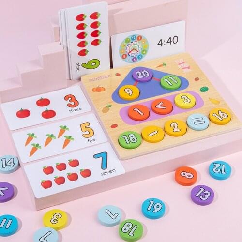 Kids Wooden Math Toy Montessori Materials Educational Toys For Children Primary Clock Teaching Aids Number Board Learning Toy