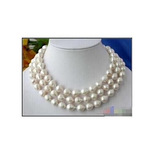 LONG 50" 11-13MM DRIP WHITE Freshwater CULTURED PEARL NECKLACE