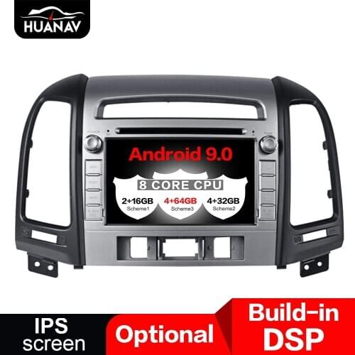 DSP Android 9.0 Car dvd player gps navigation for Hyundai Santa fe 2006-2012 auto stereo radio multimedia head uint screen 4+64G
