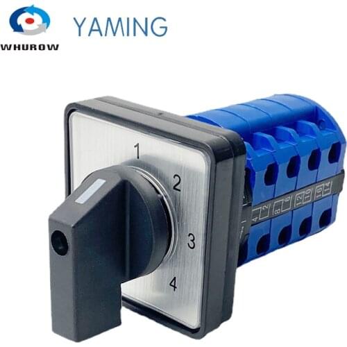 Yaming electric LW26-20/4 Panel Mount 20A 4 poles 4 position control motor circuit Universal changeover rotary cam switch