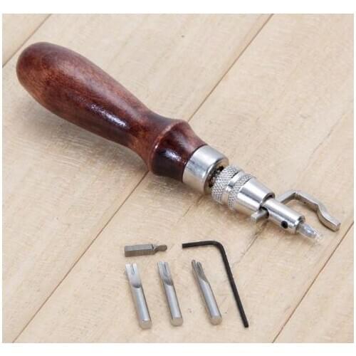 Hot sale 5 in 1 Pro Leather Craft Edge Press Kit Adjustable Stitching and Crease Leather Stitching Tool Sewing Tools Accessories