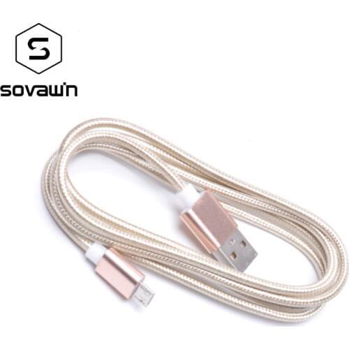 Sovawin 1.5M Micro USB Cable Nylon Woven Charge Cords 4 Colors Microusb For Samsung S3 S4 S5 For HTC For All Android Phones
