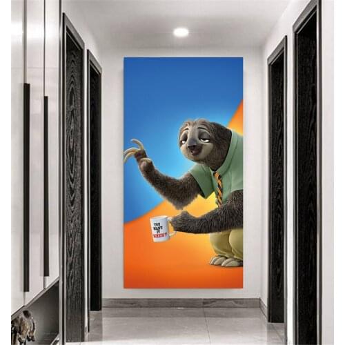 Canvas Art Paintings Disney Anime Zootopia Nick and Judy Poster and Print Wall Art Picture Living Room Cuadros Home Decoration