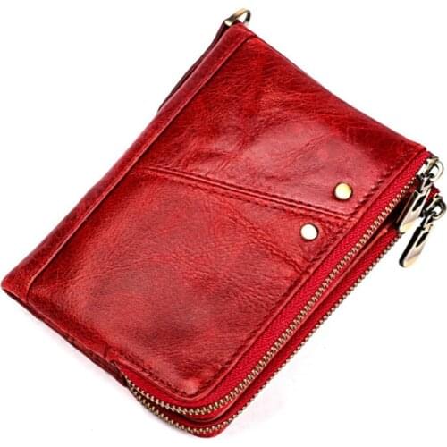 Fahion Rfid Women Wallets Leather Crazy Horse Women Small Walet Portomonee Female Cuzdan Short Coin Purse Zipper PORTFOLIO