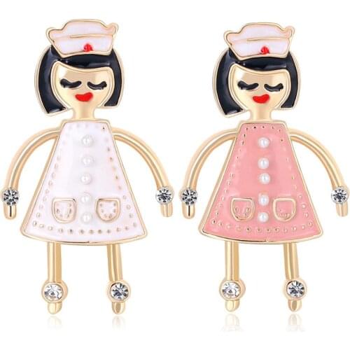 Fashion Cartoon Girl Small Brooch Pin Alloy Badge Suit Jacket Lapel Accessory Brooch Pin Alloy Badge Suit Jacket Lapel Accessory