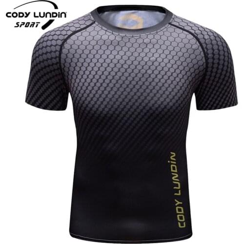 Cody Lundin Running Rash Guard Sublimation Printing Short Sleeve Men Fitness Tops