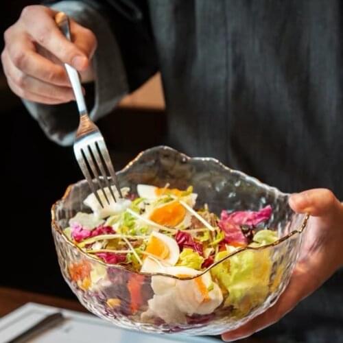 Fruit Plate Glass Bowl Set Household Salad Net Red Cute Tableware For One Person Nordic INS Wind Single صحون بلاستيك