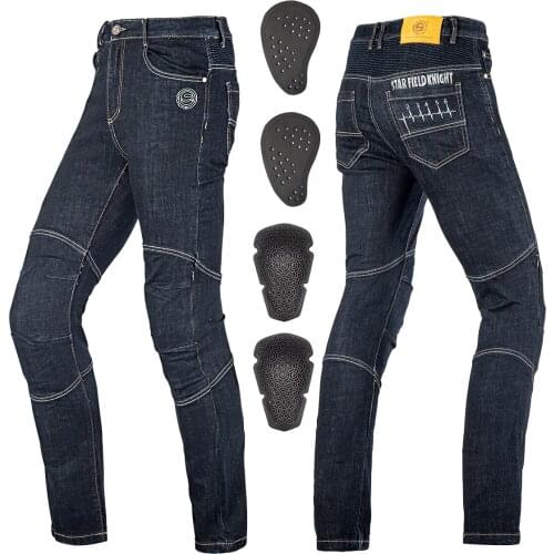 SFK 2021 new motorcycle riding jeans mens and womens four seasons CE protector / comfortable and breathable fashion jeans