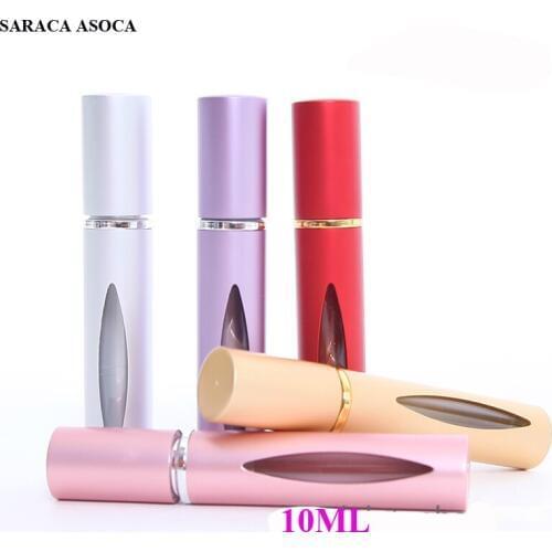 Wholesale Ratail 10pcs/lot Glass Liner 10ml Empty Fragrance Essential Oil BottlesTravel Steel Ball Perfume Refillable Bottles