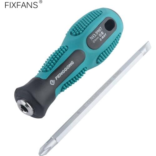 PH2 Phillips Screwdriver and 6mm Flat Head Slotted Screwdriver with Hex Screwdriver Handle, Reversible Screwdriver Hand Tools