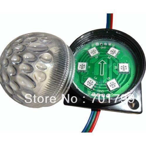 20pcs DC12 WS2811 pixel module with transparent cover;6pcs 5050 led inside;1.44W;40mm diameter