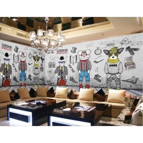 Custom photo 3d wallpaper Retro nostalgic animal people clothing store living room decor 3d wall murals wallpaper for walls 3 d
