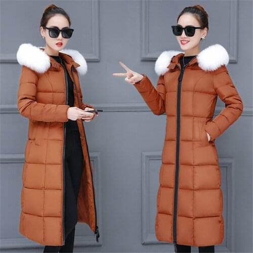 2020 New Down Cotton Jacket Women Winter Coat Long Thick Warm Large Size Overcoat Snow Cotton Padded Parkas oats Outerwear A178