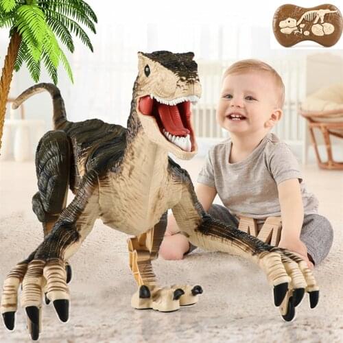 RC Walking Dinosaur Electric Dino Boys Toys Kids Pet Animal Remote Control Raptor Velociraptor Children Birthday Gifts