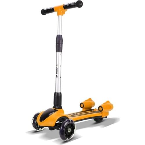 New design childrens scooter, rocket-shaped LED torch, charging, spray, PU, 3 wheels, LED, for outdoor sports, Bodybuilding