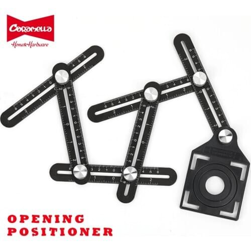 Six-Fold Ruler Tile Opening Locator For Mud Tile Shop Paste Floor Tile Glass Vientiane Universal Hole Punch Tools Aluminum Alloy