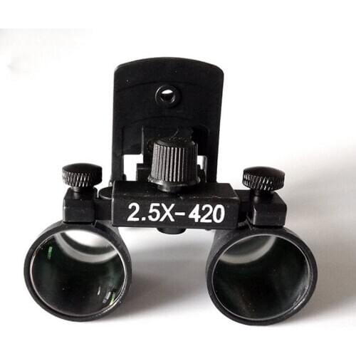 Dentist Medical Binocular Dental Surgical Loupes 2.5x Glasses Magnifier Ultra-Light 420 W/ Clip