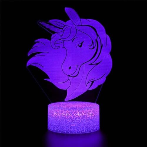 3D night light 16 colors automatically change color for unicorn LOGO avatar icon animal picture boy girl child couple birthday