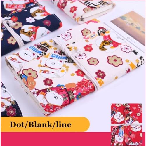 Cloth Journal Loose-leaf A5 A6 Retro Notebook Dot Blank Line Cute Binder Notepad Spiral Agenda School Office Supplies Stationery