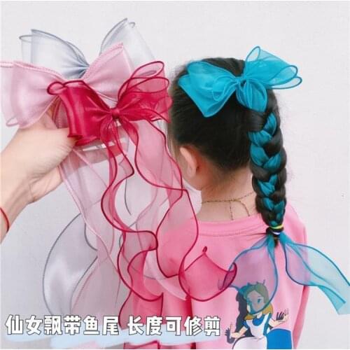 Children Cute Colors Ribbon Lace Bow Ornament Hair Clips Girls Lovely Sweet Barrettes Hairpins Kids Hair Accessories