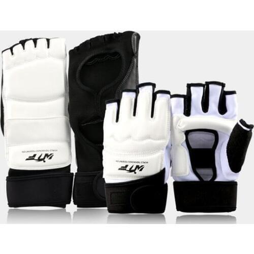 Taekwondo Gloves PU Leather Half Finger Guard TKD Protectors Fighting Karate Foot Gear MMA Hands and Feet Protector 4 pcs