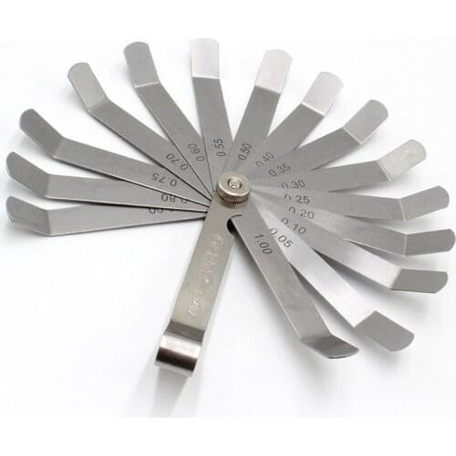 0.05 to 1mm Blades Feeler Gauge Metric Gap Filler Thickness Curved Stainless Steel Gap Feeler Gauge Feeler Woodworking Supplies