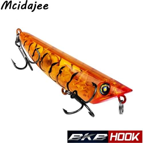 1pc Top Fishing Lures Popper Lures 8.4cm 8.5g Fishing Tackle Plastic BKB Hook Artificial Fishing Hard Bait Carp Bass Lure