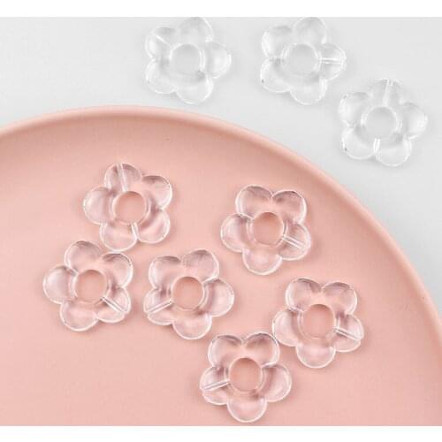 10 PCS 32mm Fashion Transparent Acrylic Flowers DIY Earrings Accessories For Jewelry Making