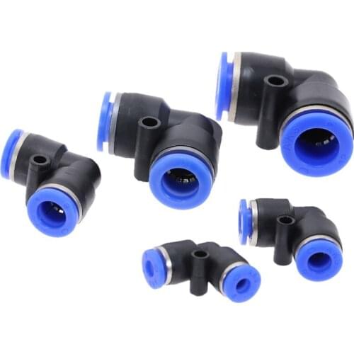 1pc PV4 6 8 10 12 14 16MM Pneumatic Fittings L Type Elbow Fitting Plastic Air Pipe Connector Quick Fitting Angle Adapter Plug