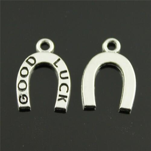 20pcs 3 Colors Antique Bronze, Antique Silver Color, Antique Gold Lucky Horseshoe Charm Good Luck Horse Shoe Charm 12x17mm