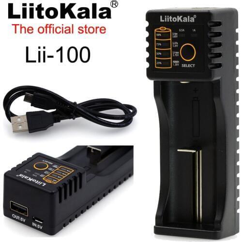 2020 Liitokala Lii-100 1.2V/3V/3.7V/4.25V18650/26650 /18350/16340/18500/AA/AAA Universal battery charger