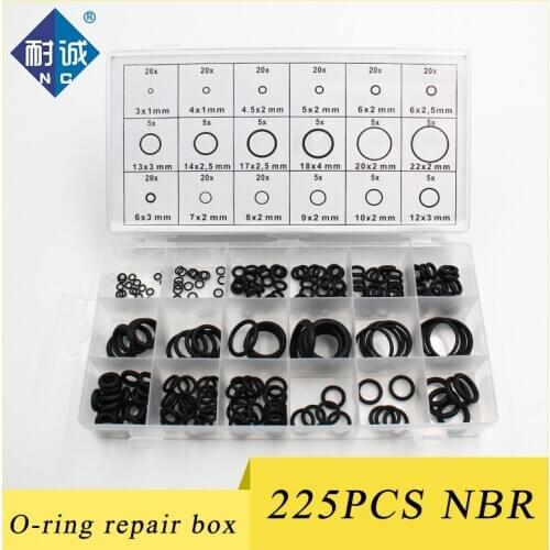 225pcs O Rings Rubber Wear-resistant waterproof and oil resistant O Ring Seal NBR Sealing O-rings Nitrile Washer Rubber oring se